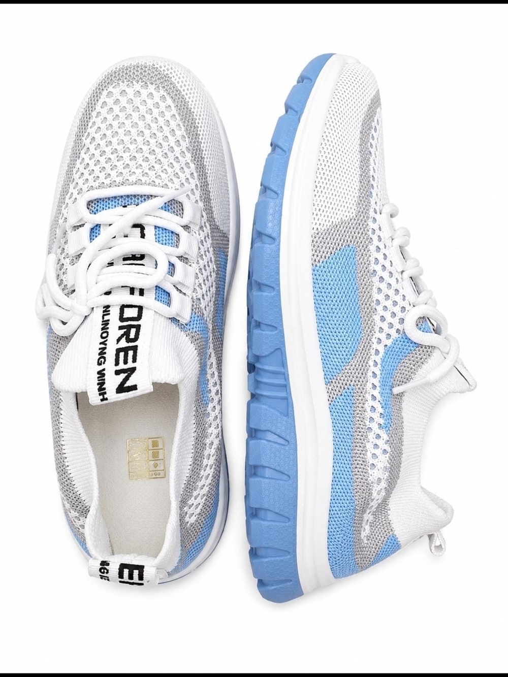 Lightweight Mesh Running Sneakers - White & Blue